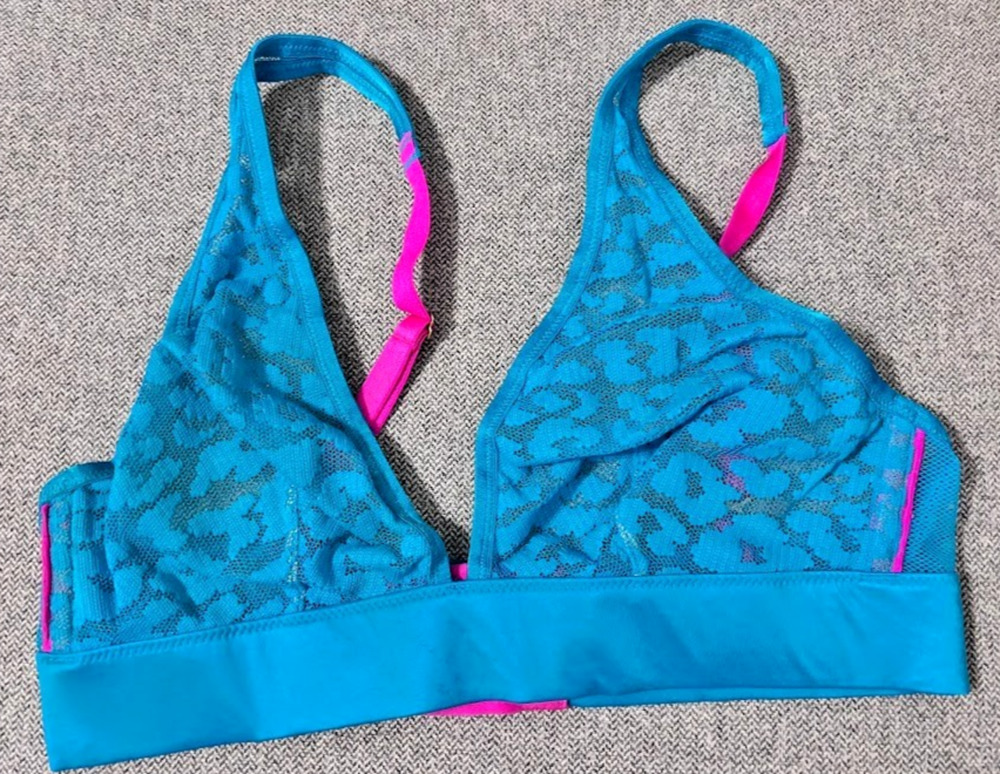 Victoria's Secret Very Sexy Bralette Size S Small Turquoise Sheer Animal Print